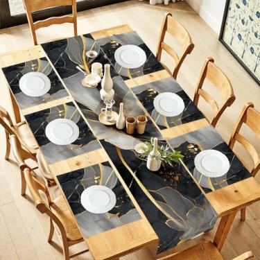 Imagem de Conjunto de 6 corredores de mesa florais dourados e brancos, 33 x 182 cm, jogo americano de 30 x 45 cm, conjunto de mesa de jantar elegante para casas modernas, casamento ou ocasiões especiais