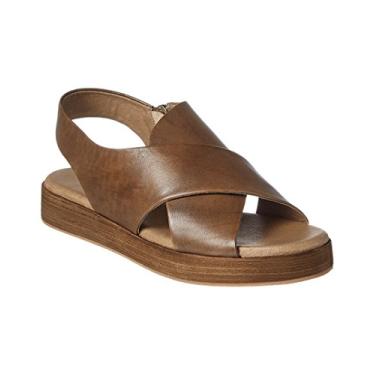 Imagem de Antelope Sandálias femininas de couro com cruz larga 200, Caqui, 5-5.5