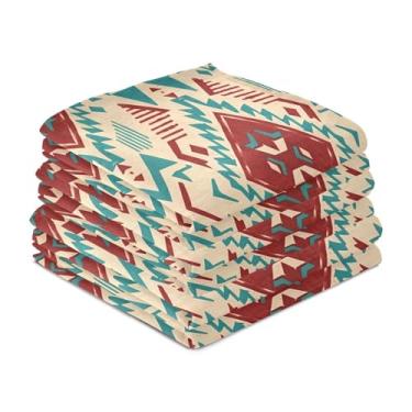 Imagem de Wassud Aztec Design Toalhas de prato de cozinha pacote com 6 panos de prato macios com laço para pendurar toalha de mão de secagem rápida super absorvente toalhas de chá de mesa decorativas 71 x 45 cm