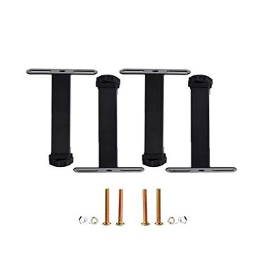 Imagem de Pés de suporte para móveis para vários estilos de camas, mesas, banheiros, altura ajustável, com acessórios, estável (preto, 18 cm)