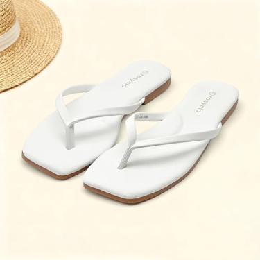 Imagem de Chinelo feminino, bico quadrado, espuma viscoelástica suporte de arco sandálias de verão para mulheres, tendência de couro vegano, leve, macio, confortável, nuvem, chinelos femininos essenciais de