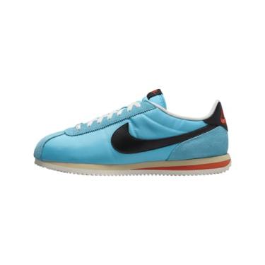 Imagem de Nike Tênis masculino Cortez Textile (HF0263-401, azul báltico) / dourado / vermelho picante, preto), Baltic Blue Team Gold Picante Vermelho Preto, 8 UK