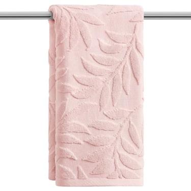 Imagem de Artoid Mode 1 peça de toalhas de mão rosa 3D jacquard primavera para banheiro, 100% algodão macio absorvente toalha de decoração de banheiro, 14,7 x 29,5 polegadas