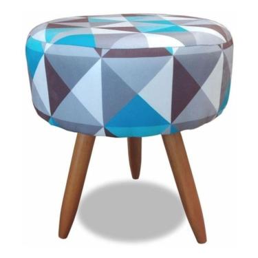 Imagem de Puff Decorativo Redondo 40 Cm Dóris Pé Palito Suede