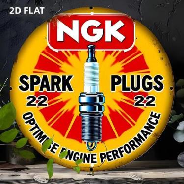 Imagem de Placa Decorativa De Metal Vintage NGK Spark Plugs Para Parede - Arte D