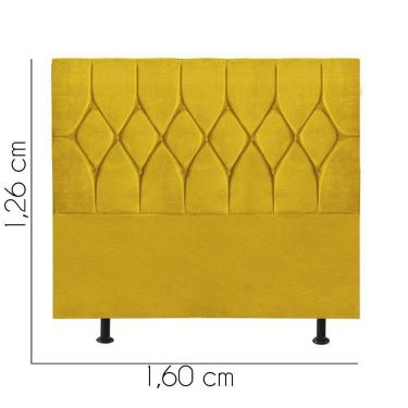 Imagem de Cabeceira Estofada Cama Box Queen 160cm Istambul Corino Amarelo- Mabe Magazine