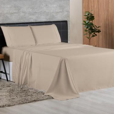 Imagem de Jogo de Cama Queen Completo Lençol com Virol Percal 400 Fios Ponto Pal