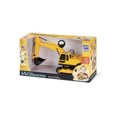 Imagem de Escavadeira inf.37cm roma workers - Roma Brinquedos, Amarelo e Preto, 
