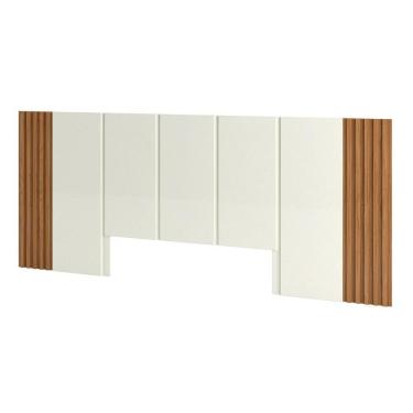 Imagem de Cabeceira De Madeira Para Cama Box Casal 270cm 100% Mdf Tw184 Off White/freijó - Dalla Costa