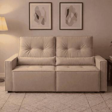 Imagem de Sofá Retrátil e Reclinável Londrina 1,60m em Veludo com Assento D23 