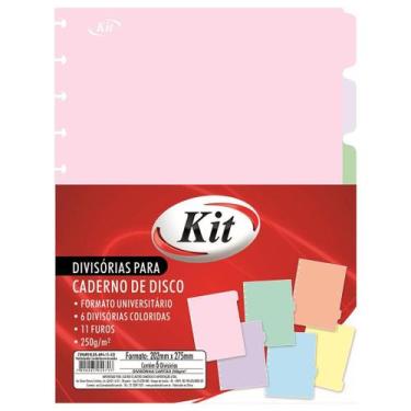 Imagem de Divisórias Kitdisc Pastel com 6 Unidades Coloridas