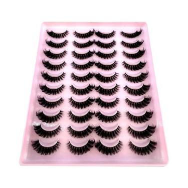 Imagem de Cílios Postiços De Visom Sintético Macios, 20 Pares, Naturais, Longos,
