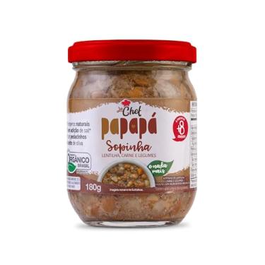Imagem de Papapá, Sopinha infantil, Orgânico, La Chef, Sabor Lentilha, Carne & Legumes, 180g, Marrom