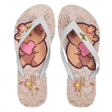 Imagem de Chinelo Infantil Menina Slim Capivara Antiderrapante Magicc MICH-229, 