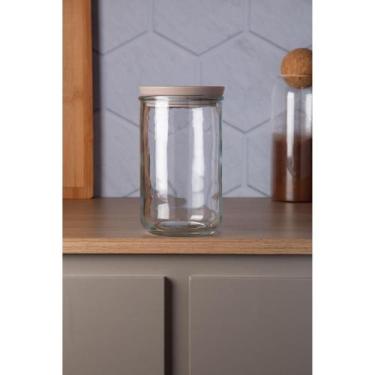 Imagem de Porta Mantimentos Lyor com Tampa Hermética Bege 1L Vidro