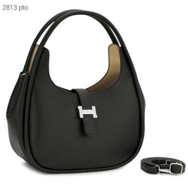 Imagem de Bolsa Feminina de Ombro e Transversal Inspiração Luxo Meia Lua com Div