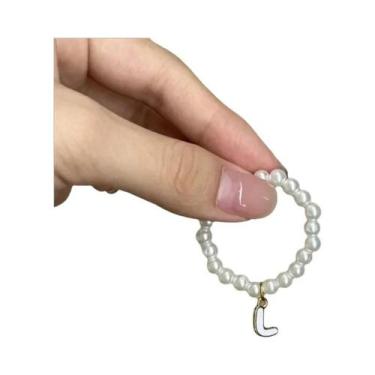 Imagem de Colar Pingente Labubu V4 Mini 4.0 Com Pérola E Letra, Acessório Para R