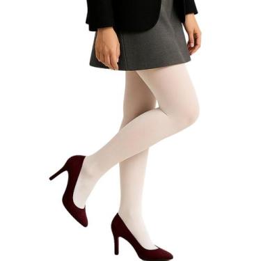 Imagem de Meia Calça Elastano Fio 40 Opaca Feminina Selene, P, Branco