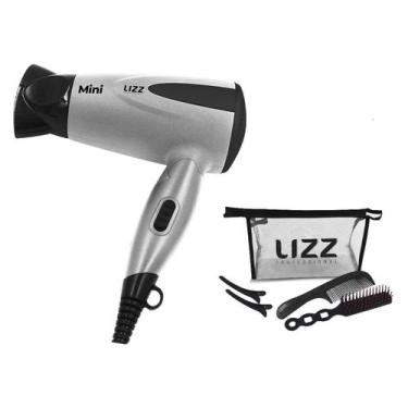 Imagem de Mini Secador de Cabelo Lizz Dobrável Prata Bivolt, Prata, Bivolt