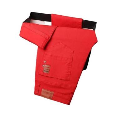 Imagem de Calças Jeans Masculinas De Algodão Stretch Em 6 Cores, Corte Clássico,