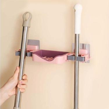 Imagem de Suporte Para Sabonete Vassoura Rodo De Parede Rosa