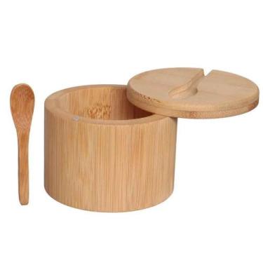 Imagem de Porta Temperos Pote Com Colher Bambu Natural Multiuso - Imporiente