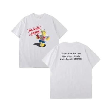 Imagem de Camiseta Feminina De Verão Casual E Divertida, Manga Curta, Estampa Bl