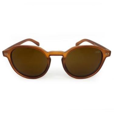 Imagem de Óculos de sol HD Round Caramelo armação hastes caramelo transparente lentes proteção UV-Feminino