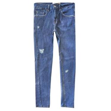 Imagem de Calça Calvin Klein Jeans Masculina Stretch Destroyed Black Tag Azul Marinho-Masculino