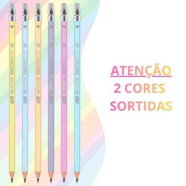 Imagem de Kit Lápis de Escrever HB Pastel de Resina Plástica Reciclada Redondo c