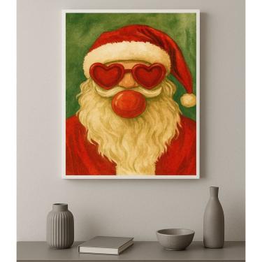 Imagem de Quadro Divertido Papai Noel Bubble Gun 33x24cm - com vidro