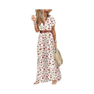 Imagem de Vestido Midi Retrô Com Decote Em V, Cintura Ajustada, Fenda Alta, Esta