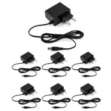 Imagem de Kit 7 Fontes de Alimentação para CFTV 12V 500ma EF 12 SEG Intelbras