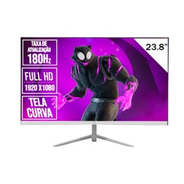 Imagem de Monitor Gamer Brazilpc 23.8 Polegadas Fullhd, 180hz, Curvo, R1500, Branco, 24r15, Widescreen