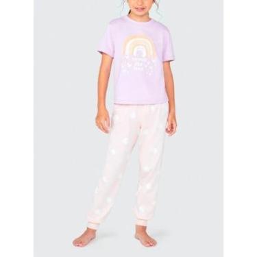 Imagem de Pijama Longo Hering 56E4 Infantil Estampado Algodão T. 04/14-Feminino