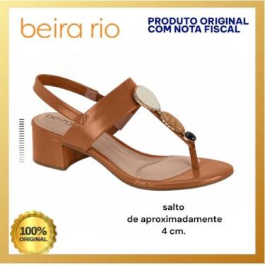 Imagem de Sandália Salto Bloco Aurora Beira Rio, Terracota, 36