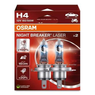 Imagem de Par de Lâmpadas Osram Night Breaker Laser H4 150%+luz