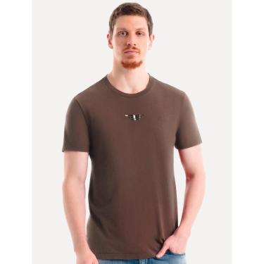 Imagem de Camiseta Ellus Masculina Cotton Fine Easa Disruption Classic Marrom-Masculino