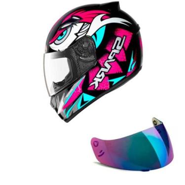 Imagem de Capacete Ebf New Spark Dragon Rosa Mais Viseira Camaleão, 58