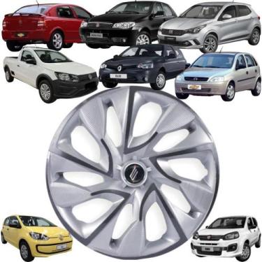 Imagem de 1 Calota Esportiva Modelo DS4 Aro 13 Polegadas Prata com Grafite Unive