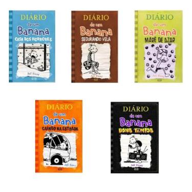 Imagem de Kit C/5 Livros Diário de Um Banana: 6,7,8,9 e 10 (Capa Mole) + Brinde 