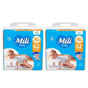 Imagem de Kit C2 Fralda Baby Giga XG 62 unidades Mili