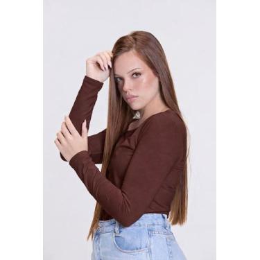 Imagem de Camiseta Adulto Térmico Feminino UV50+ Marrom - Vida Costeira Oficial,