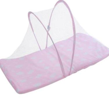 Imagem de Mini Berço Portátil Mosqueteiro Baby Joy Nuvenzinha Rosa