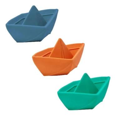 Imagem de Barquinhos de Brinquedo Silicone 3 Unidades Banho Banheira Piscina Inf