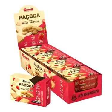 Imagem de Paçoca Com Whey Protein Growth Morango Amendoim Proteína - Growth Supp