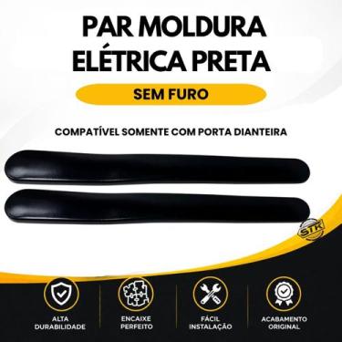 Imagem de Par Acabamento Interno PRETO Moldura sem furo elétrica do fiat uno Viv