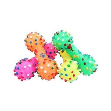 Imagem de Brinquedo Vinil Halteres Bolinhas com Patinhas e Cravos Grande para Cã