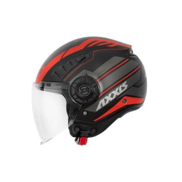 Imagem de Capacete Masculino Feminino Axxis Aberto Preto Moto Metro, 60, VERMELH