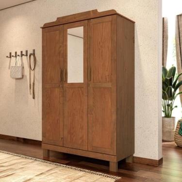 Imagem de Guarda-roupa 3 Portas com Espelho sem Aplique Estrutura em Madeira Cob